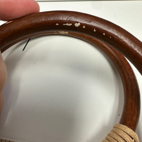 Urban Expressions Macrame Net Top Handle Bag Faux Leather Interior Beige - Picture 7 of 7